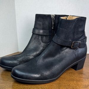 EUC Dansko Cagney Black Leather Ankle Boots Booties, Womens EU 36, US 5.5 / 6